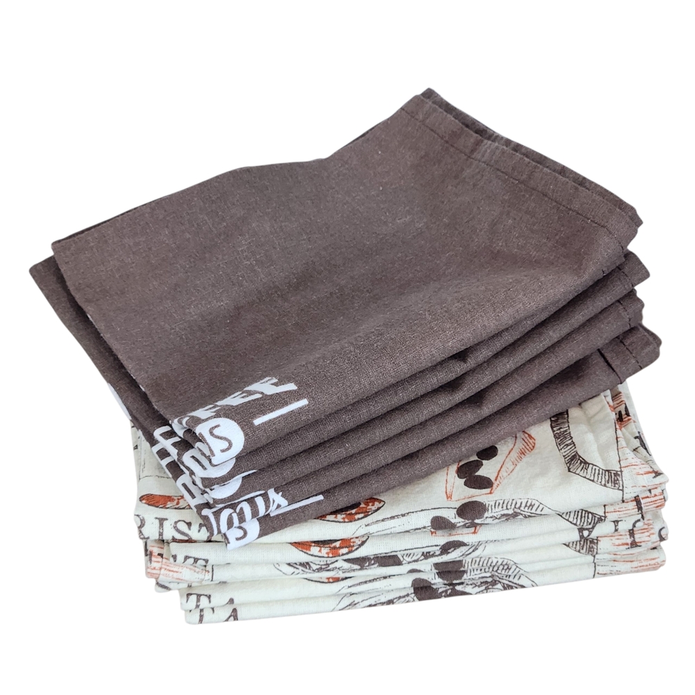 Morgan Home Brown Coffee Print Dish Towels Set of 11
